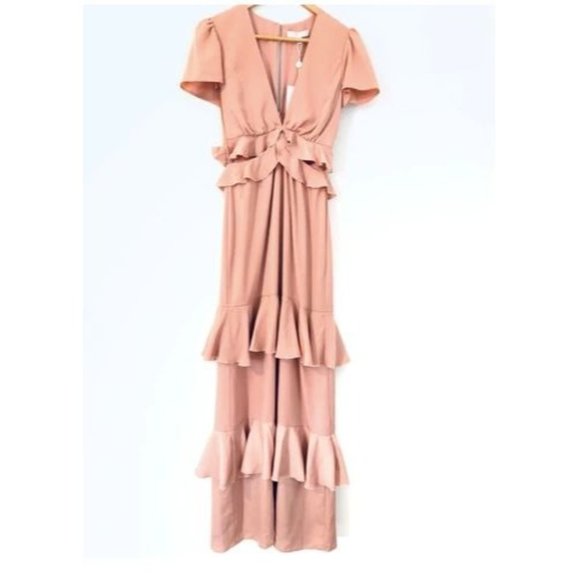 WAYF Light Pink‎ Cut Out Side Hollow Tiered Maxi Dress size XS | U1 - Picture 1 of 6